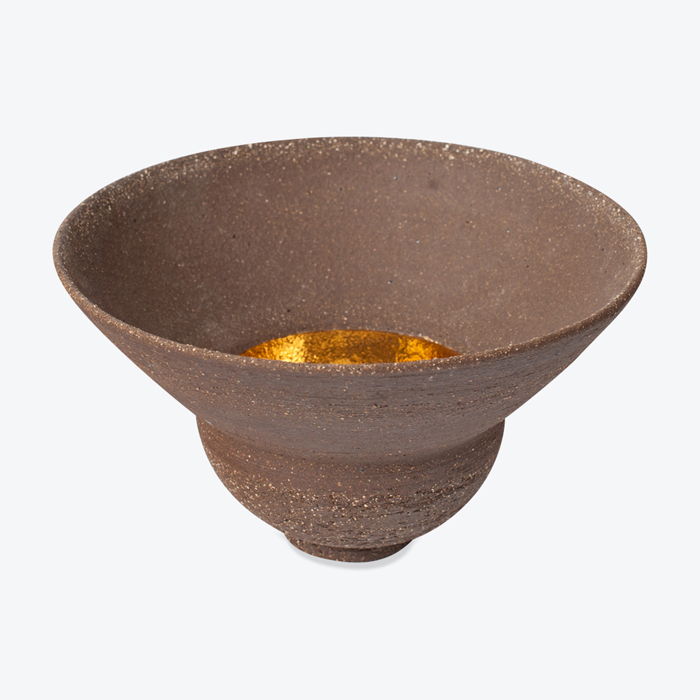 Hat Bowl In Dark Stoneware With White Gold Lustre By Claudia Lau Thumb.jpg