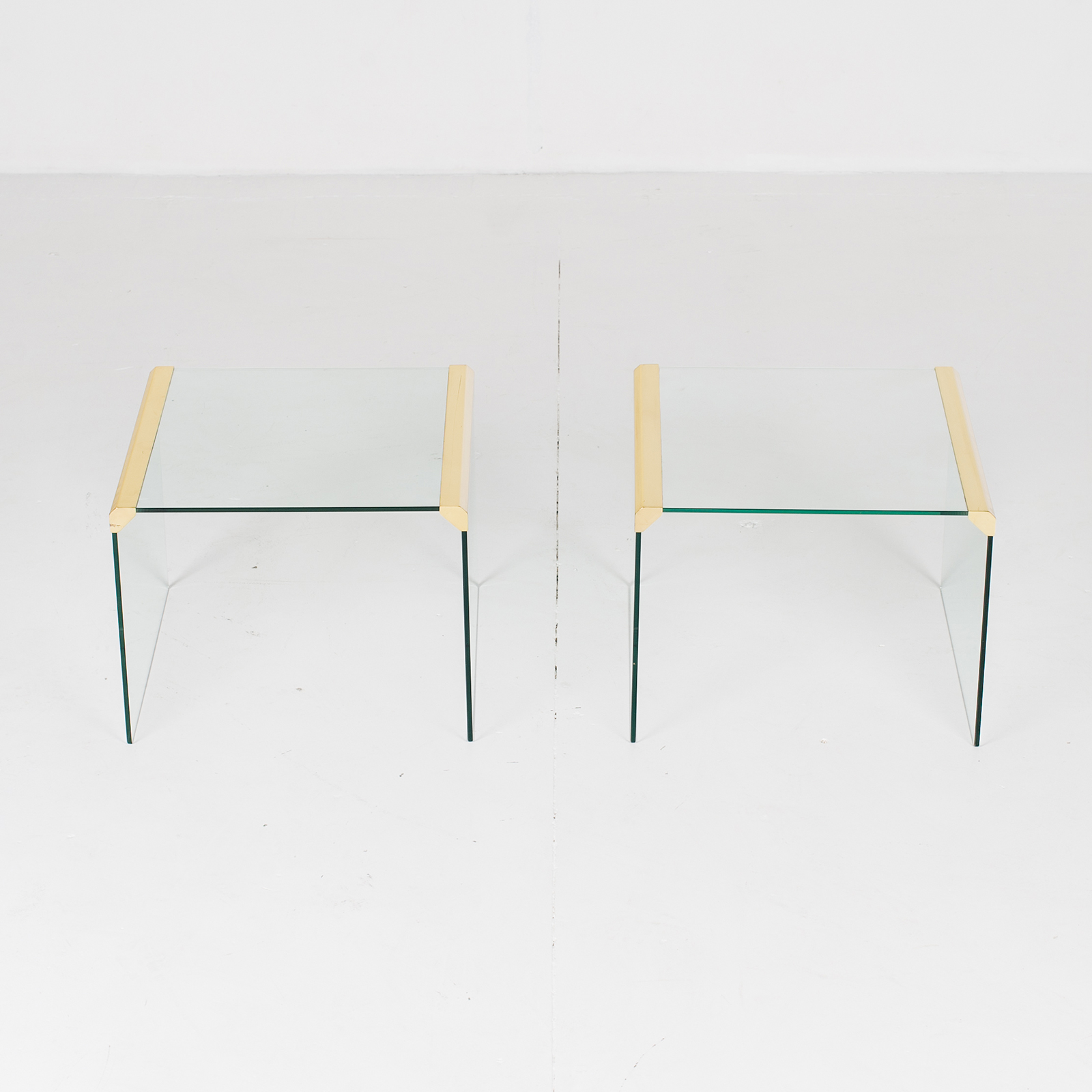 Waterfall Side Table By Pace In Glass And Anodised Brass, 1970s, United States11