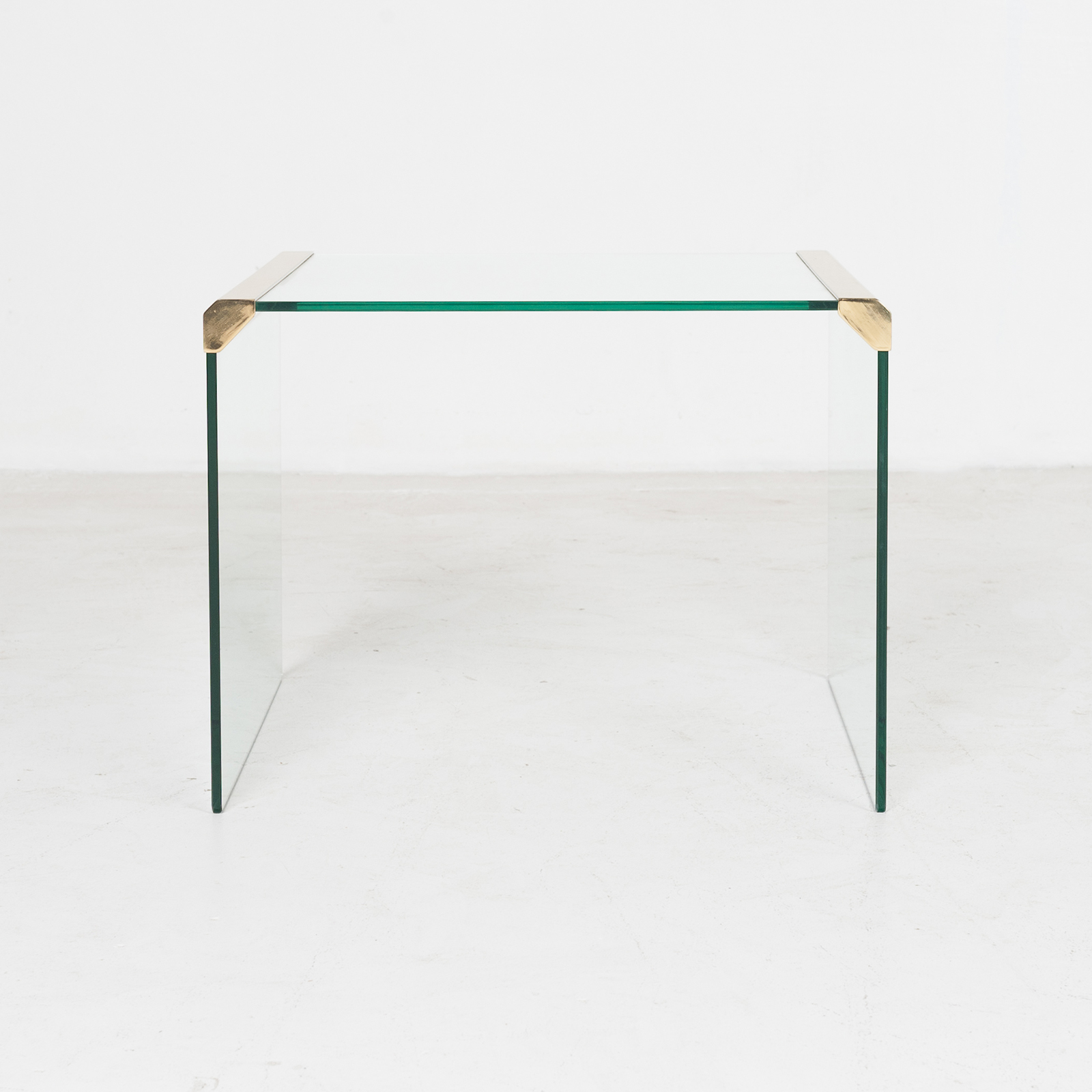 Waterfall Side Table By Pace In Glass And Anodised Brass, 1970s, United States898