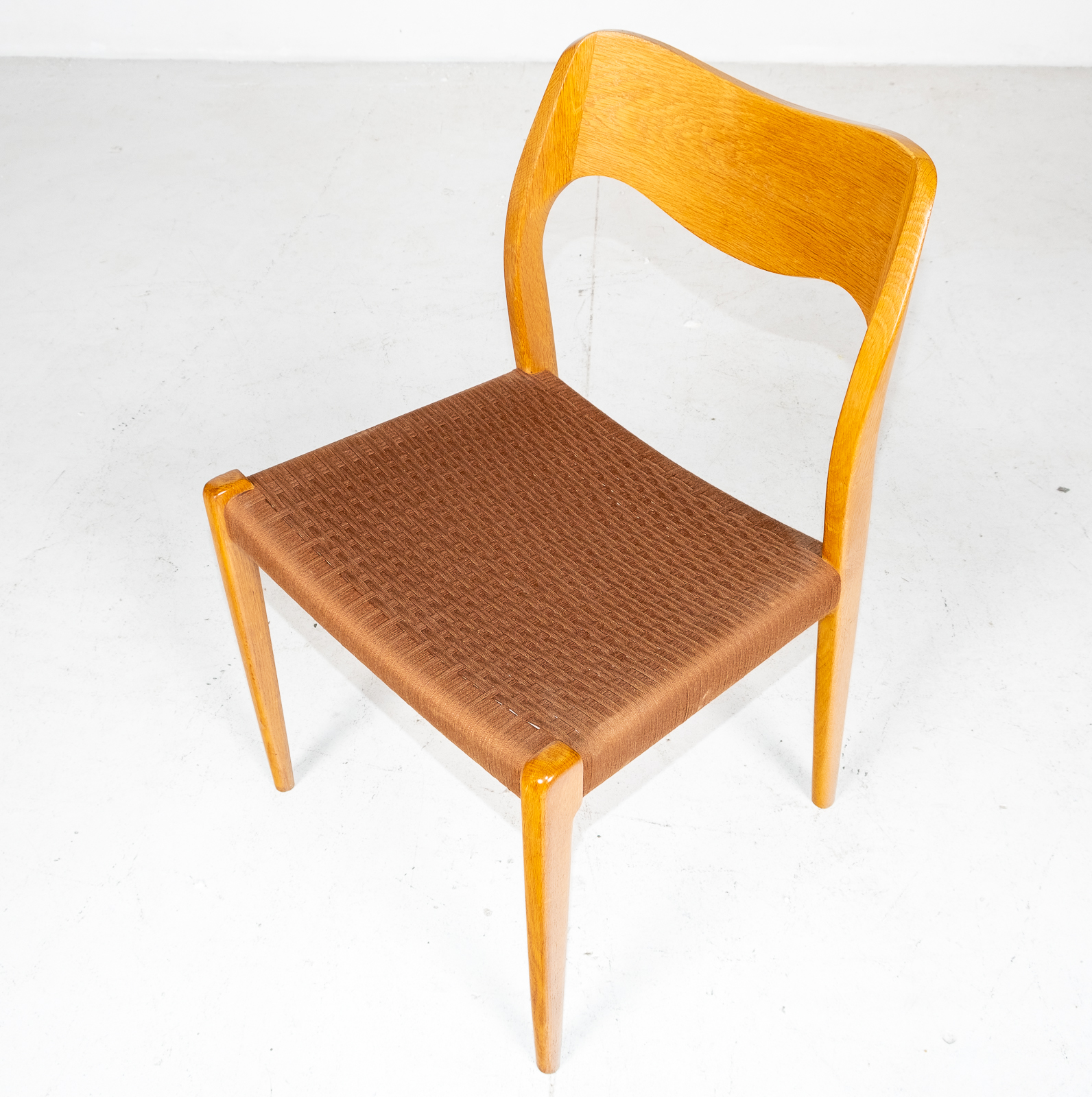 Set Of 6 Model 71 Dining Chairs By Niels Moller In Original Tan Wool Cord, 1960s, Denmark3