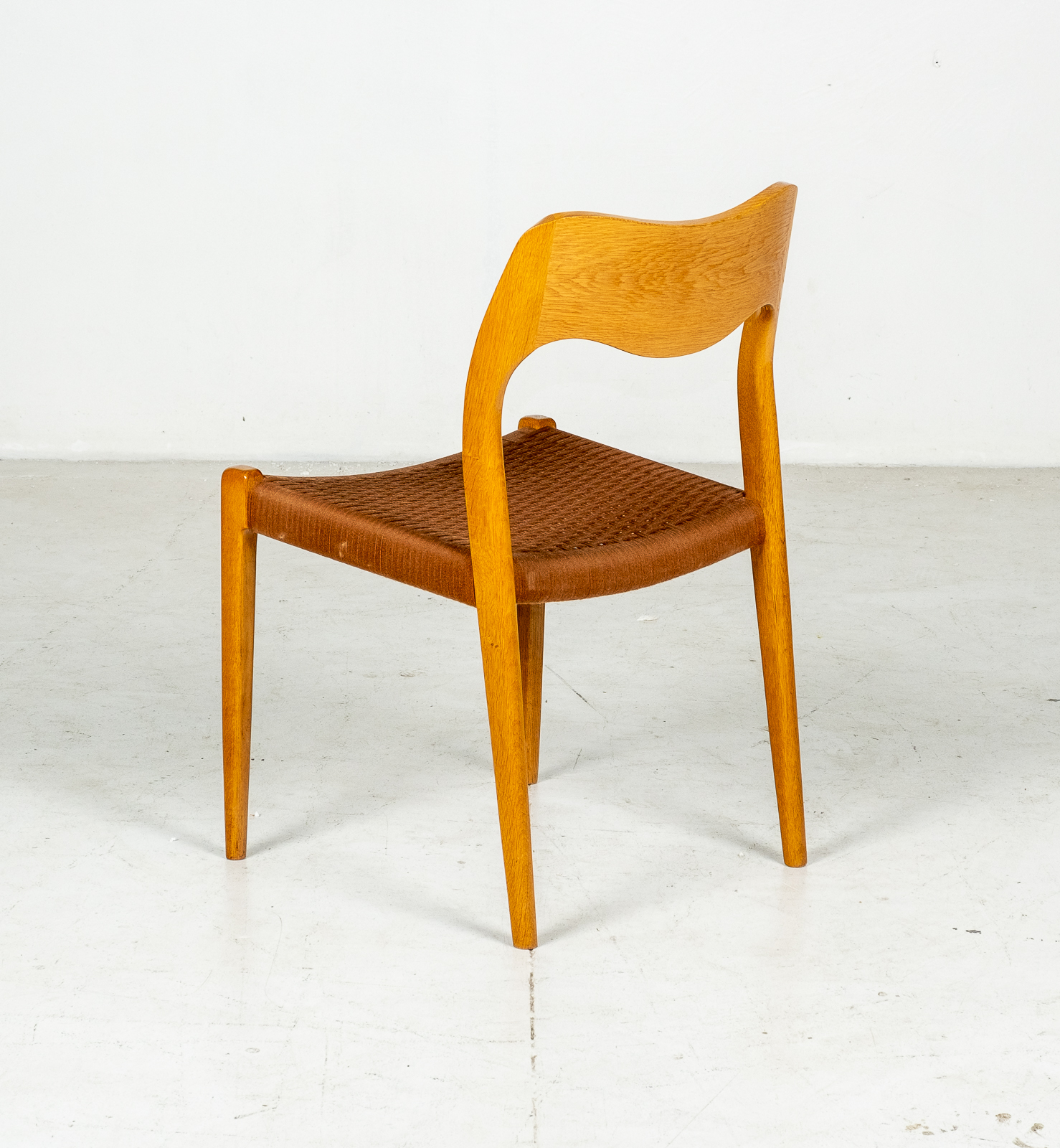 Set Of 6 Model 71 Dining Chairs By Niels Moller In Original Tan Wool Cord, 1960s, Denmark7