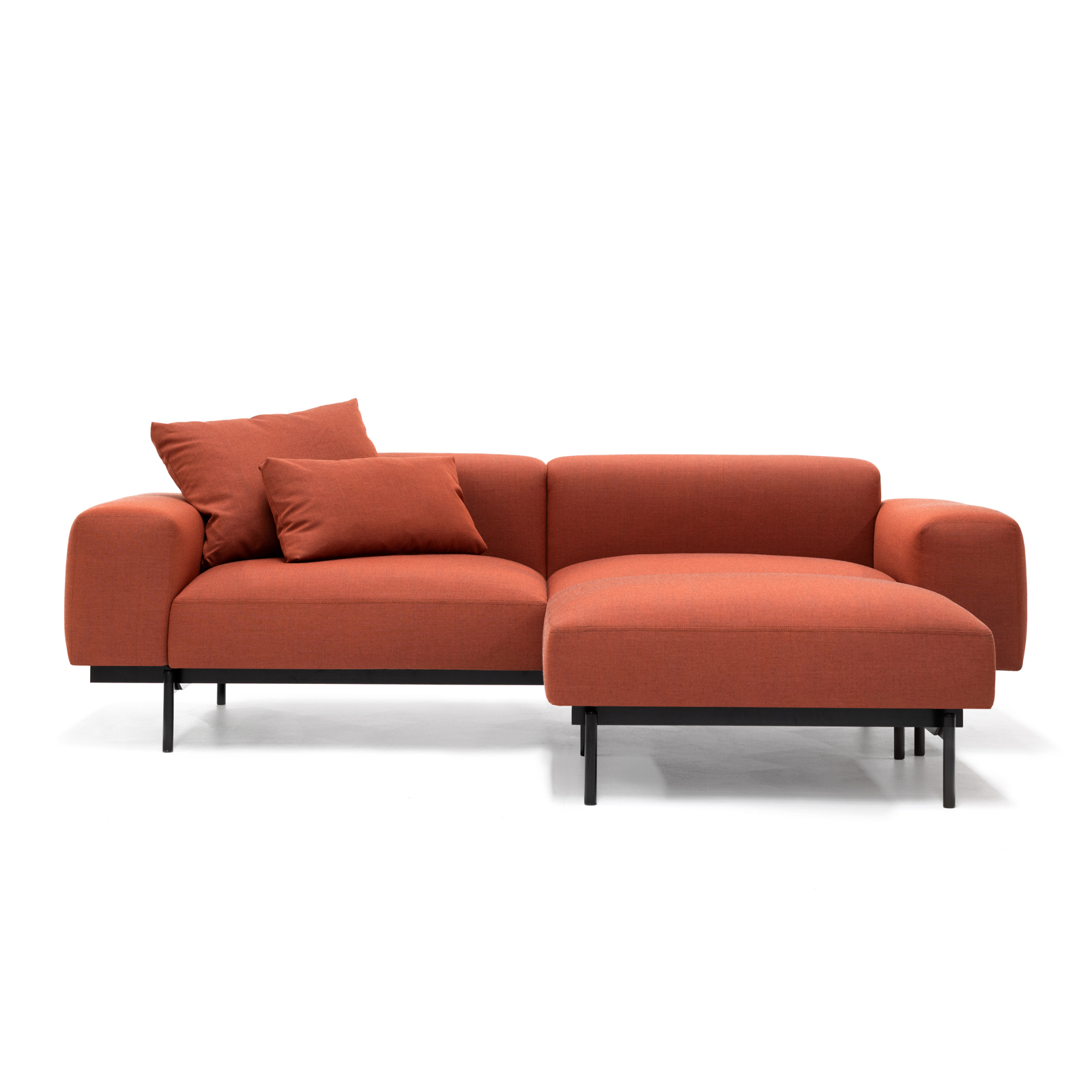 Permanent Future Perry Sofa 2.5 Seater Native Red Ochre Ottoman Pf Sf Pr 2.5 Nro Front View