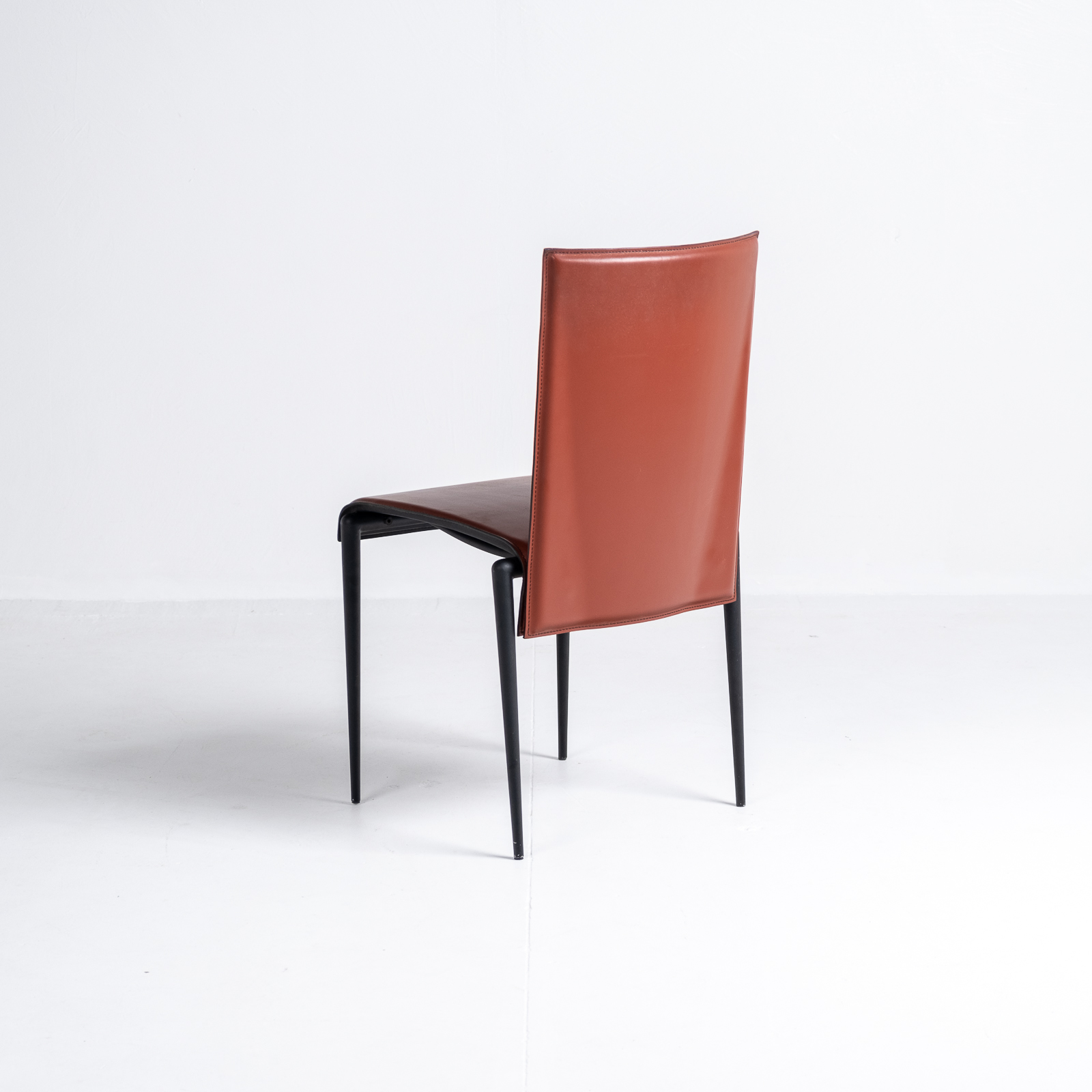 High Back Chair By Cidue In Red Leather, 1970s, Italy 02