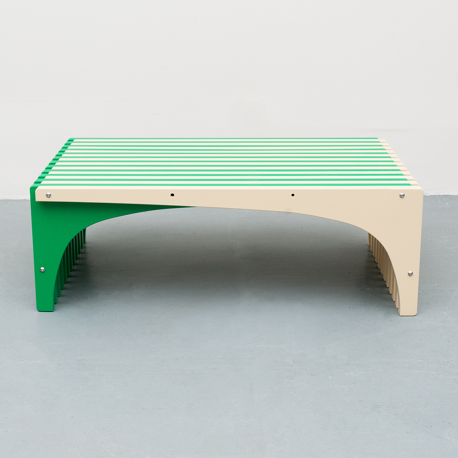 Zachary Arc 1 Coffee Table Green Cream Hero