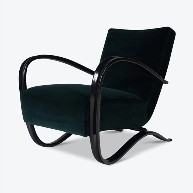 Model H269 Armchair By Jindrich Halabala In Custom Velvet Upholstery 1930s Czech Republic Thumb