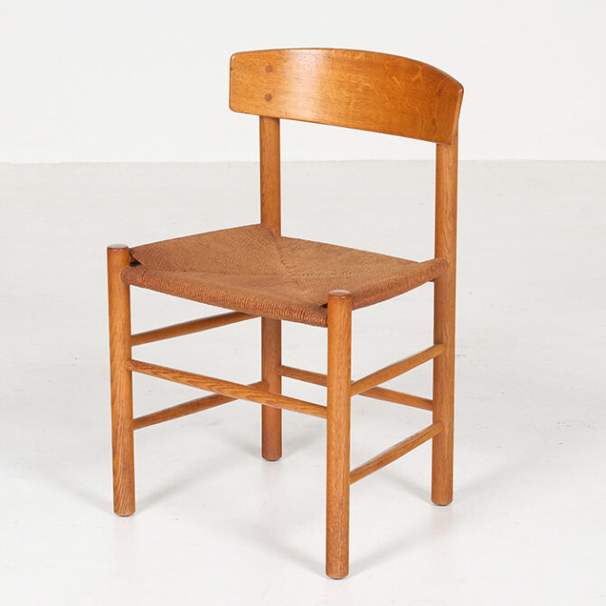 Set Of 8 Model J39 Mogensen Chairs By Borge Mogensen In Oak And Paper Cord, 1960s, Denmark Thumb