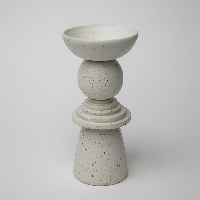 Monolith, Cream Speckled Ceramic Scupture by Oh Hey Grace