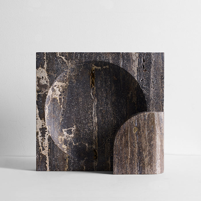 Block Surface Sconce In Black Travertine By Henry Wilson Thumb