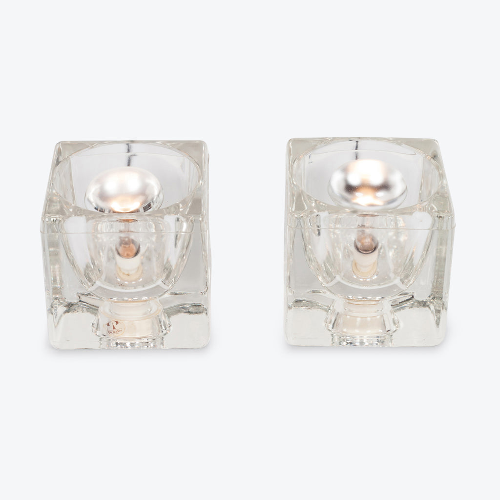 Pair of Ice Cube Table Lamps by Peill & Putzler, 1960s, Germany