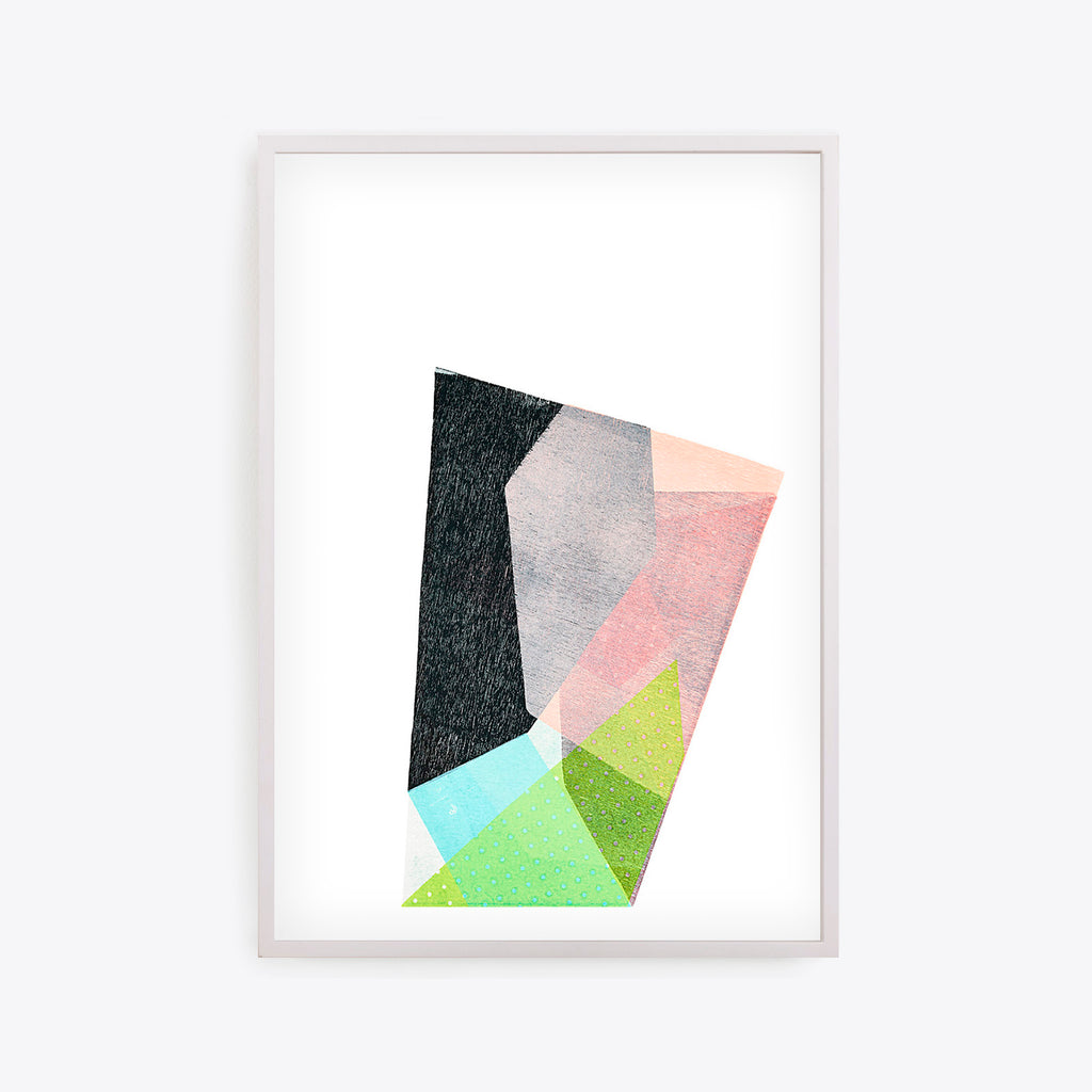Faceted Composition Elliemalin Framed White Mtedition